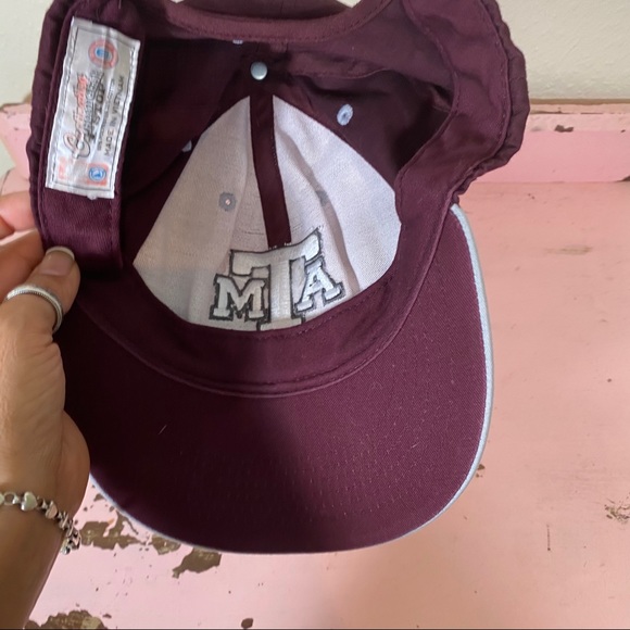 ATM cap burgundy and gray hat ball cap - Picture 3 of 4